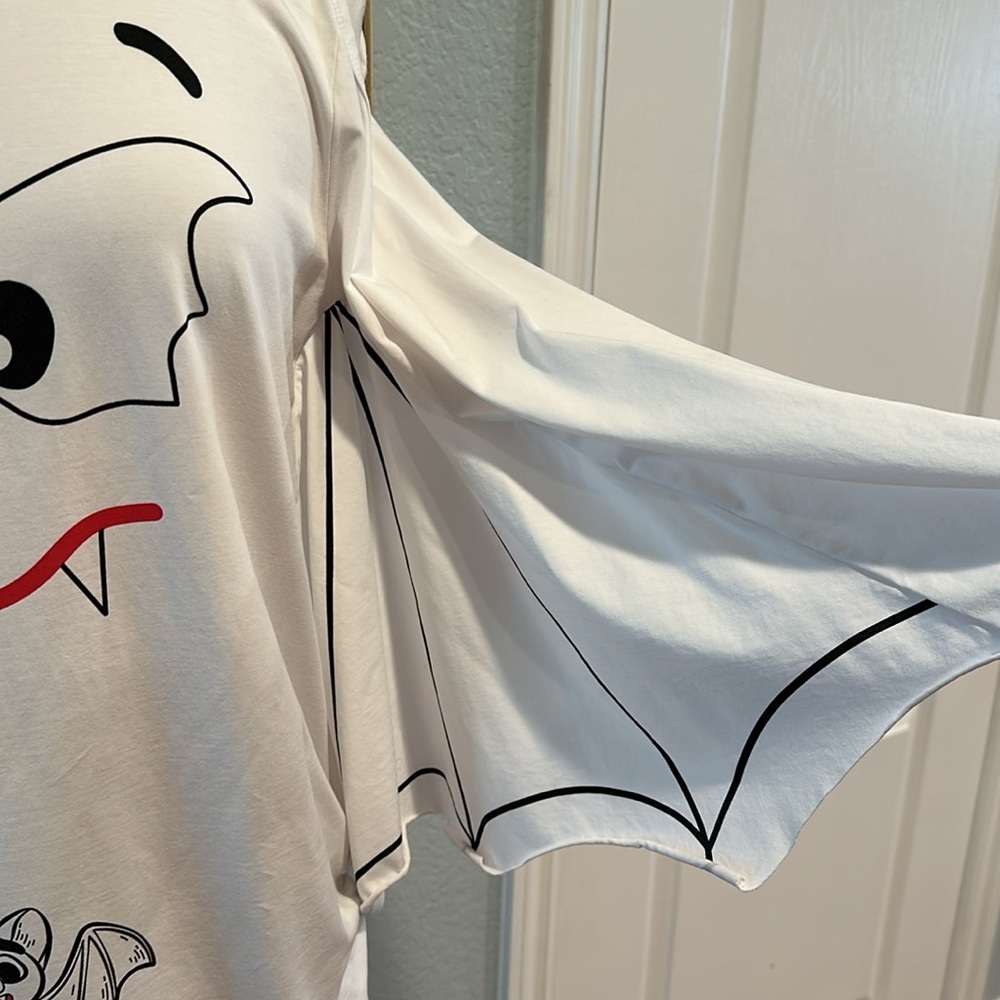 Maternity • Halloween Bat w/Baby Long Sleeve White Top • Sz L